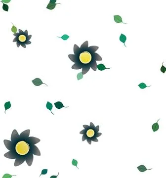 Floral ornamental vector pattern. Seamless design leafs texture. Stock Illustration