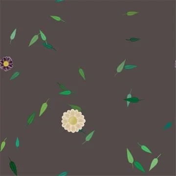 Floral ornamental vector pattern. Seamless design leafs texture. Stock Illustration