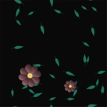 Floral ornamental vector pattern. Seamless design leafs texture. Stock Illustration