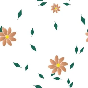 Floral ornamental vector pattern. Seamless design leafs texture. 스톡 일러스트
