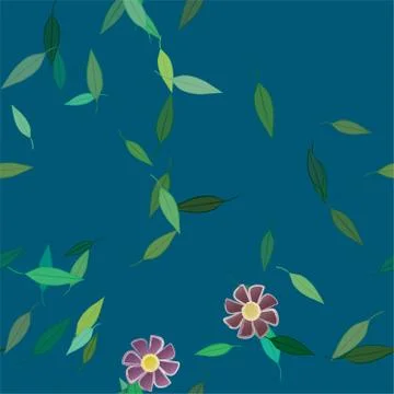 Floral ornamental vector pattern. Seamless design leafs texture. Stock Illustration