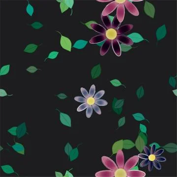 Floral ornamental vector pattern. Seamless design leafs texture. Stockillustratie