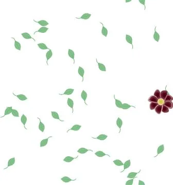 Floral ornamental vector pattern. Seamless design leafs texture. Stock Illustration