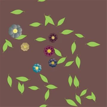 Floral ornamental vector pattern. Seamless design leafs texture. Stock Illustration