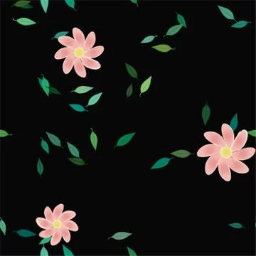 Floral ornamental vector pattern. Seamless design leafs texture. Stockillustratie