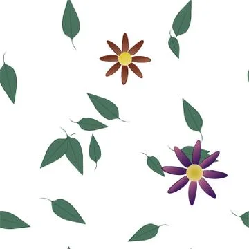 Floral ornamental vector pattern. Seamless design leafs texture. Stock Illustration