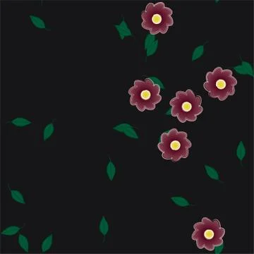 Floral ornamental vector pattern. Seamless design leafs texture. Stock Illustration