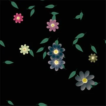 Floral ornamental vector pattern. Seamless design leafs texture. Stock Illustration