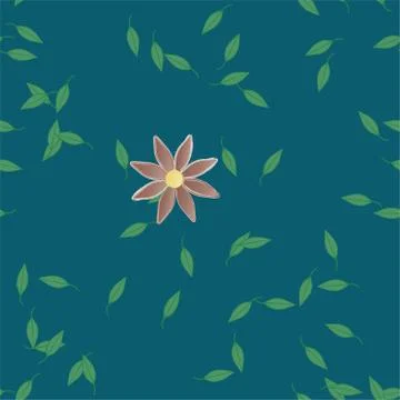 Floral ornamental vector pattern. Seamless design leafs texture. Stock Illustration