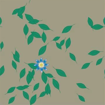 Floral ornamental vector pattern. Seamless design leafs texture. 스톡 일러스트