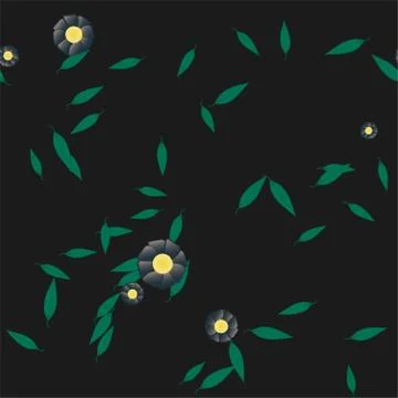 Floral ornamental vector pattern. Seamless design leafs texture. Stock Illustration