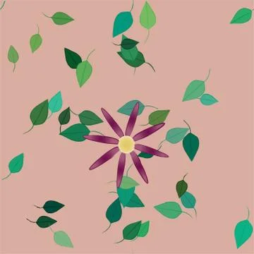 Floral ornamental vector pattern. Seamless design leafs texture. Stock Illustration