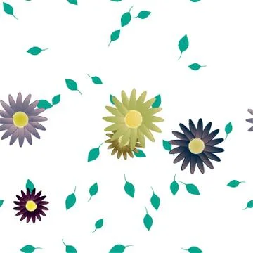 Floral ornamental vector pattern. Seamless design leafs texture. Stock Illustration