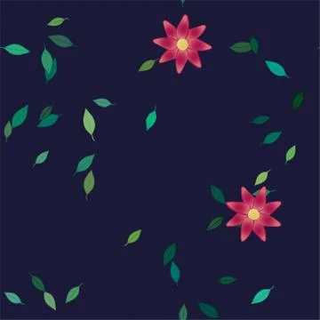 Floral ornamental vector pattern. Seamless design leafs texture. Stock Illustration