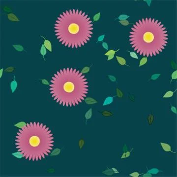 Floral ornamental vector pattern. Seamless design leafs texture. Stock Illustration