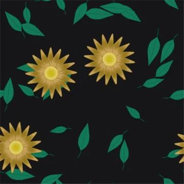 Floral ornamental vector pattern. Seamless design leafs texture. Illustrazione stock