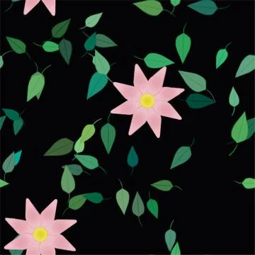 Floral ornamental vector pattern. Seamless design leafs texture. Illustrazione stock
