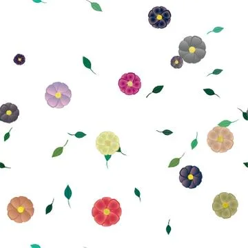 Floral ornamental vector pattern. Seamless design leafs texture. Stock Illustration