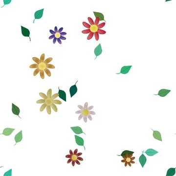 Floral ornamental vector pattern. Seamless design leafs texture. Stock Illustration