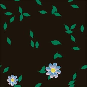 Floral ornamental vector pattern. Seamless design leafs texture. Stock Illustration