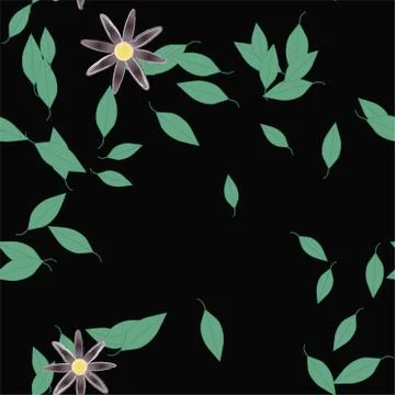 Floral ornamental vector pattern. Seamless design leafs texture. Stock Illustration