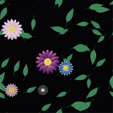 Floral ornamental vector pattern. Seamless design leafs texture. Illustrazione stock