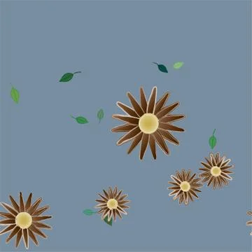 Floral ornamental vector pattern. Seamless design leafs texture. Stock Illustration