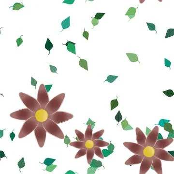 Floral ornamental vector pattern. Seamless design leafs texture. Stockillustratie