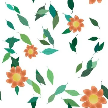 Floral ornamental vector pattern. Seamless design leafs texture. Stockillustratie