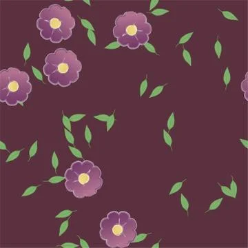 Floral ornamental vector pattern. Seamless design leafs texture. Illustrazione stock