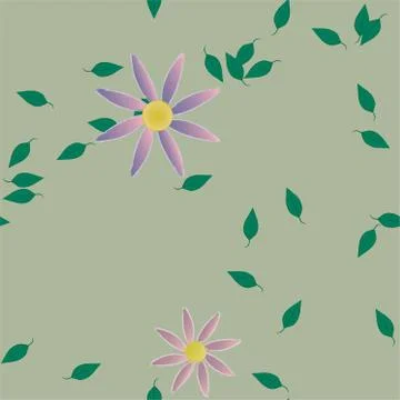 Floral ornamental vector pattern. Seamless design leafs texture. Stock Illustration