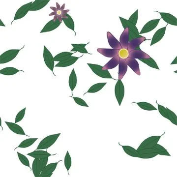 Floral ornamental vector pattern. Seamless design leafs texture. Stock Illustration