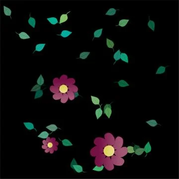 Floral ornamental vector pattern. Seamless design leafs texture. Illustrazione stock