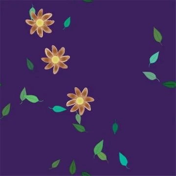 Floral ornamental vector pattern. Seamless design leafs texture. Stock Illustration
