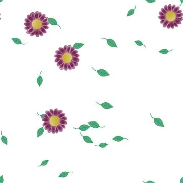 Floral ornamental vector pattern. Seamless design leafs texture. Stock Illustration