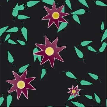 Floral ornamental vector pattern. Seamless design leafs texture. Illustrazione stock