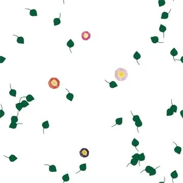 Floral ornamental vector pattern. Seamless design leafs texture. Stock Illustration