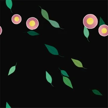 Floral ornamental vector pattern. Seamless design leafs texture. Stock Illustration