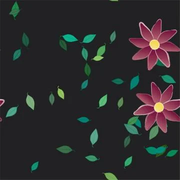 Floral ornamental vector pattern. Seamless design leafs texture. 스톡 일러스트