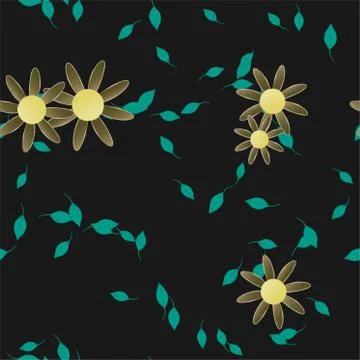 Floral ornamental vector pattern. Seamless design leafs texture. Illustrazione stock