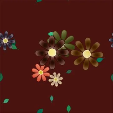 Floral ornamental vector pattern. Seamless design leafs texture. 스톡 일러스트