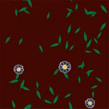 Floral ornamental vector pattern. Seamless design leafs texture. Stock Illustration