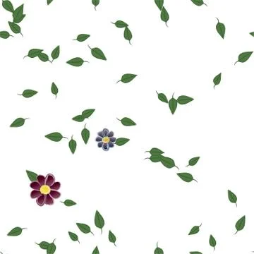 Floral ornamental vector pattern. Seamless design leafs texture. Stock Illustration