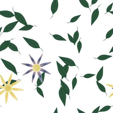 Floral ornamental vector pattern. Seamless design leafs texture. Stockillustratie