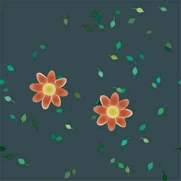 Floral ornamental vector pattern. Seamless design leafs texture. Stock Illustration