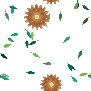 Floral ornamental vector pattern. Seamless design leafs texture. Illustrazione stock