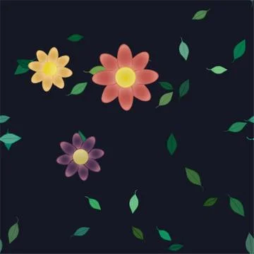 Floral ornamental vector pattern. Seamless design leafs texture. 스톡 일러스트