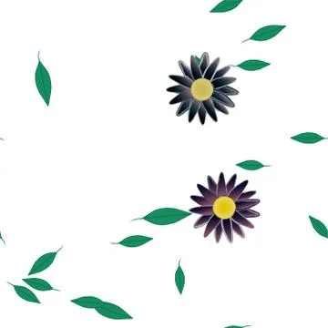 Floral ornamental vector pattern. Seamless design leafs texture. 스톡 일러스트