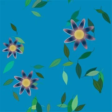 Floral ornamental vector pattern. Seamless design leafs texture. Stock Illustration