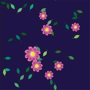 Floral ornamental vector pattern. Seamless design leafs texture. Stock Illustration